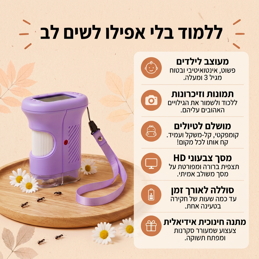 LAVIRO ™ - מיקרוסקופ ההרפתקאות החוויה שהופכת הילדים חוקרים קטנים